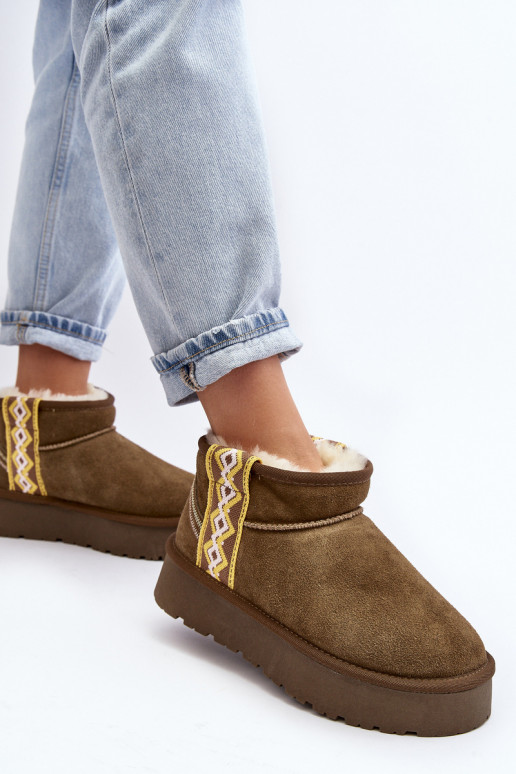 Oda iš zomšos sniego batai Moteriškas žalios spalvos Vebissat Oda iš zomšos sniego batai Moteriškas žalios spalvos Vebissat