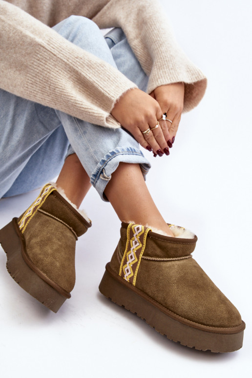 Oda iš zomšos sniego batai Moteriškas žalios spalvos Vebissat Oda iš zomšos sniego batai Moteriškas žalios spalvos Vebissat