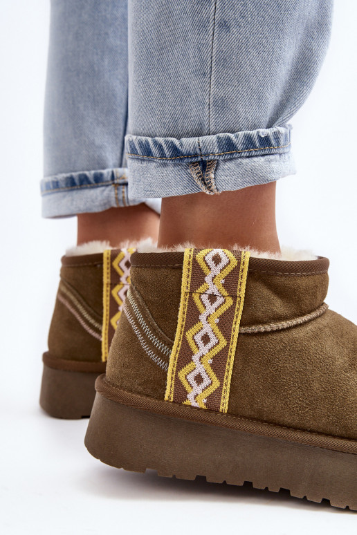 Oda iš zomšos sniego batai Moteriškas žalios spalvos Vebissat Oda iš zomšos sniego batai Moteriškas žalios spalvos Vebissat