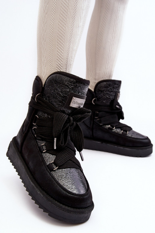 Moteriškas sniego batai su stilingomis detalėmis D.Franklin DFSH370006 juodos spalvos