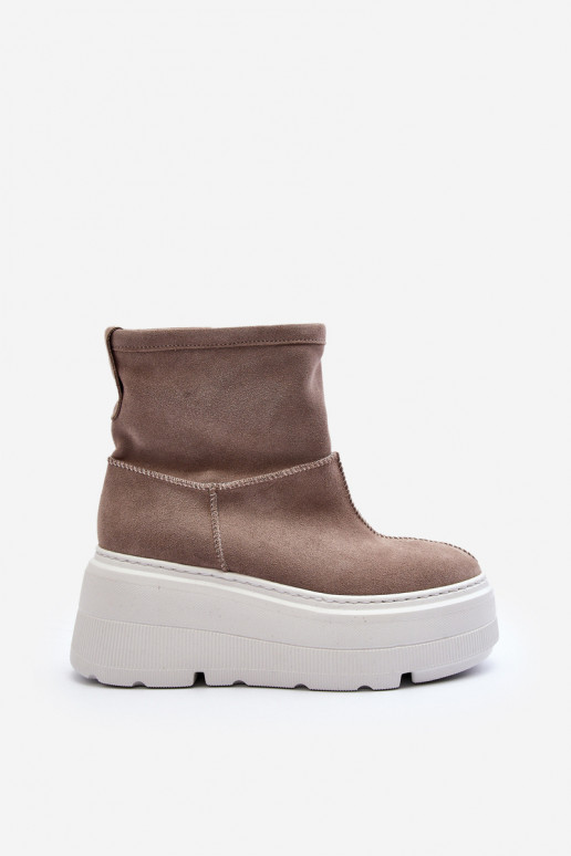 Oda Moteriškas Aulinukai su madingais masyviais padais smėlio spalvos Zazoo 3424