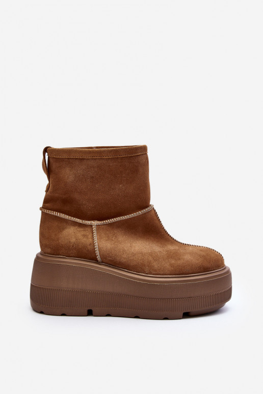 Oda Moteriškas Aulinukai su madingais masyviais padais rudos spalvos Zazoo 3424