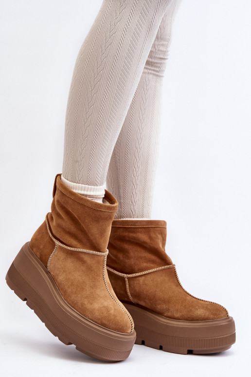 Oda Moteriškas Aulinukai su madingais masyviais padais rudos spalvos Zazoo 3424