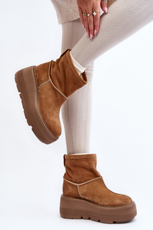 Oda Moteriškas Aulinukai su madingais masyviais padais rudos spalvos Zazoo 3424