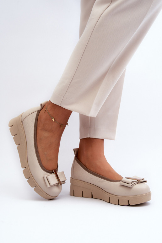 Balerinos Oda su platforma su ornamentais kreminės spalvos LeĮskis 3384 Balerinos Oda su platforma su ornamentais kreminės spalvos LeĮskis 3384