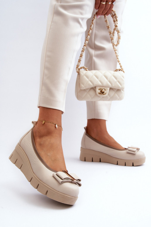 Balerinos Oda su platforma su ornamentais kreminės spalvos LeĮskis 3384 Balerinos Oda su platforma su ornamentais kreminės spalvos LeĮskis 3384