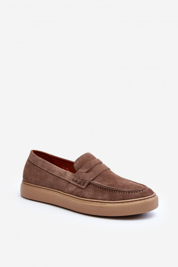 Zomšiniai vyriški mokasinai Zazoo 1574 smėlio spalvos