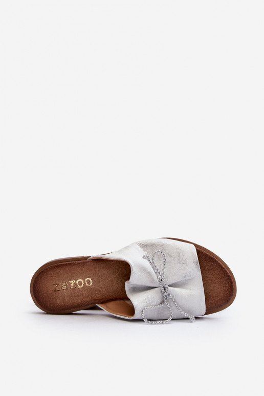 Zazoo 2659 Odinės šlepetės Moteriškas sidabro spalvos Zazoo 2659 Odinės šlepetės Moteriškas sidabro spalvos