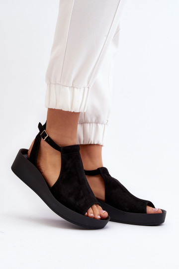 Zazoo 2914 Moteriškos zomšinės basutės juodos spalvos 2