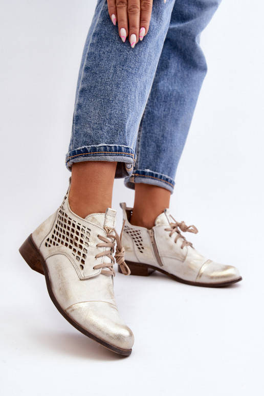 Zazoo 2878 Žemas Ažūriniai aulinukai Oda Moteriškas sidabro spalvos Zazoo 2878 Žemas Ažūriniai aulinukai Oda Moteriškas sidabro spalvos