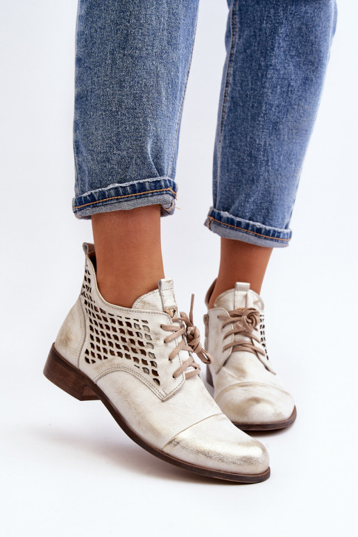 Zazoo 2878 Žemas Ažūriniai aulinukai Oda Moteriškas sidabro spalvos Zazoo 2878 Žemas Ažūriniai aulinukai Oda Moteriškas sidabro spalvos