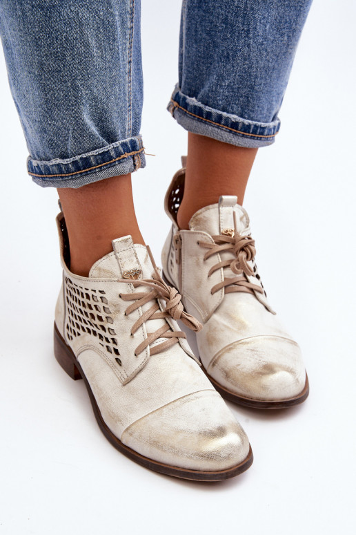 Zazoo 2878 Žemas Ažūriniai aulinukai Oda Moteriškas sidabro spalvos Zazoo 2878 Žemas Ažūriniai aulinukai Oda Moteriškas sidabro spalvos