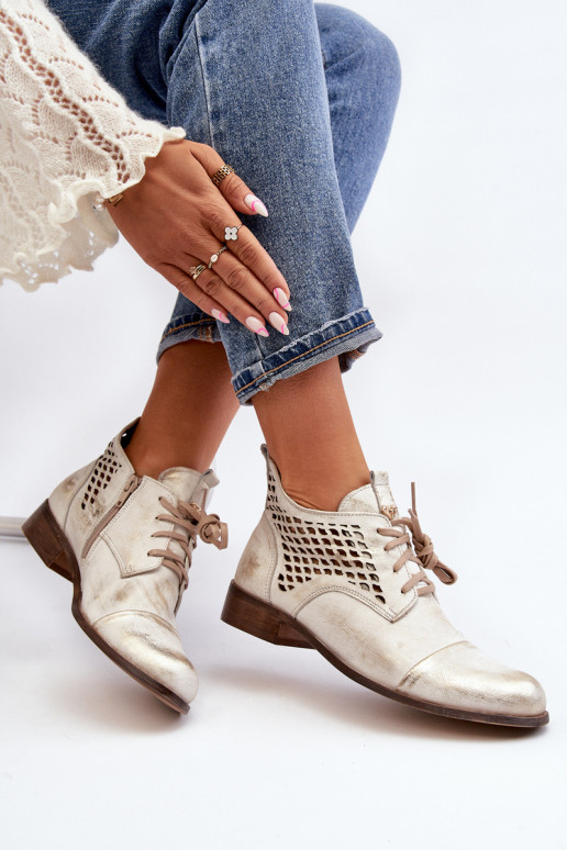 Zazoo 2878 Žemas Ažūriniai aulinukai Oda Moteriškas sidabro spalvos Zazoo 2878 Žemas Ažūriniai aulinukai Oda Moteriškas sidabro spalvos