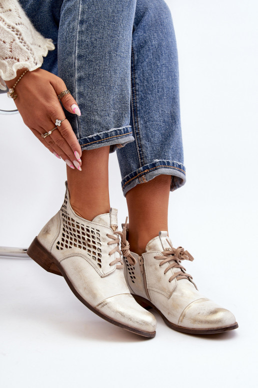 Zazoo 2878 Žemas Ažūriniai aulinukai Oda Moteriškas sidabro spalvos Zazoo 2878 Žemas Ažūriniai aulinukai Oda Moteriškas sidabro spalvos