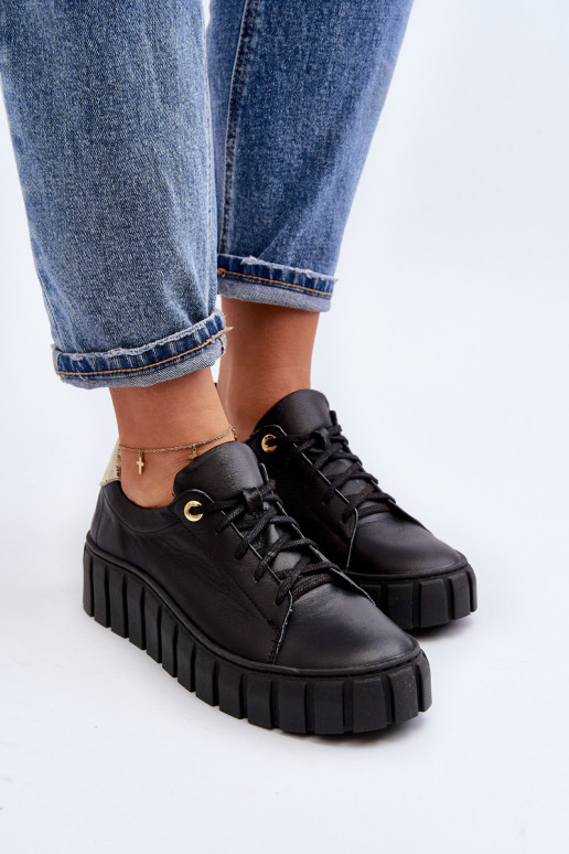 Zazoo 2919 Moteriškas Oda batai Ant storo pado juodos spalvos Zazoo 2919 Moteriškas Oda batai Ant storo pado juodos spalvos