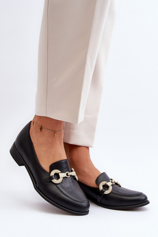 Zazoo 2880 Moteriškas Mokasinai Oda su ornamentais juodos spalvos