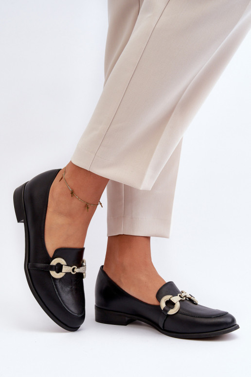 Zazoo 2880 Moteriškas Mokasinai Oda su ornamentais juodos spalvos