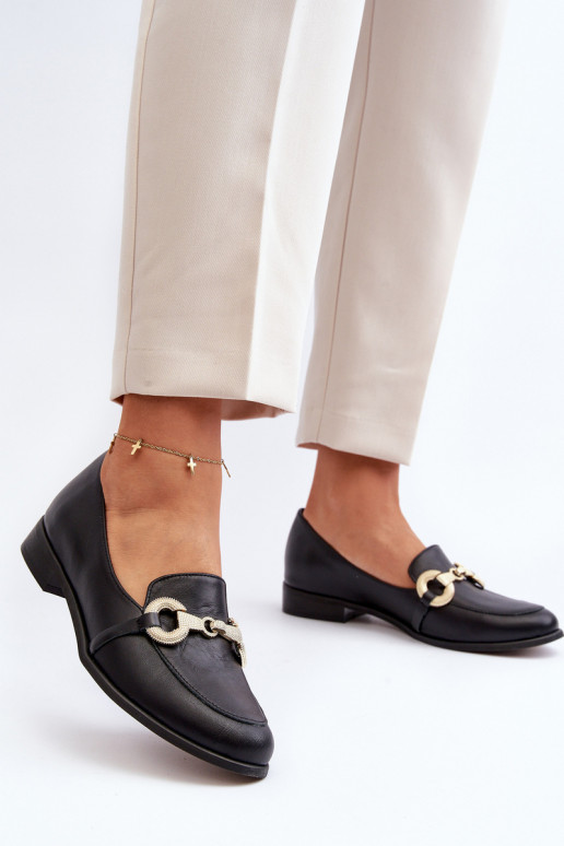 Zazoo 2880 Moteriškas Mokasinai Oda su ornamentais juodos spalvos