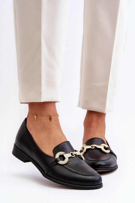 Zazoo 2880 Moteriškas Mokasinai Oda su ornamentais juodos spalvos