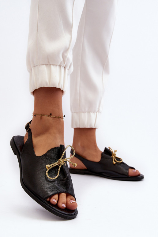 Zazoo 2898 Oda Lygiapadės basutės juodos spalvos Zazoo 2898 Oda Lygiapadės basutės juodos spalvos