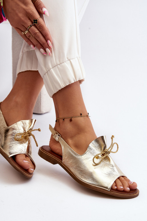 Zazoo 2898 Oda Lygiapadės basutės aukso spalvos Zazoo 2898 Oda Lygiapadės basutės aukso spalvos