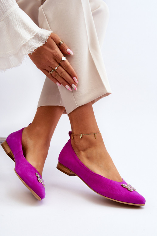 Zazoo 2887 Zomšinės balerinos Su puošniais Drugeliaim rožinės spalvos Zazoo 2887 Zomšinės balerinos Su puošniais Drugeliaim rožinės spalvos