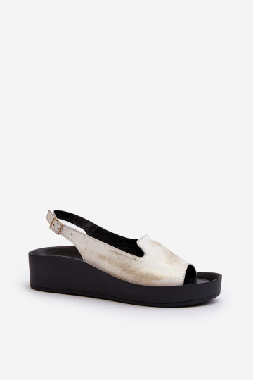 Zazoo 2893 Moteriškos basutės Oda na Storasj PodeszĮie aukso spalvos Przecierany