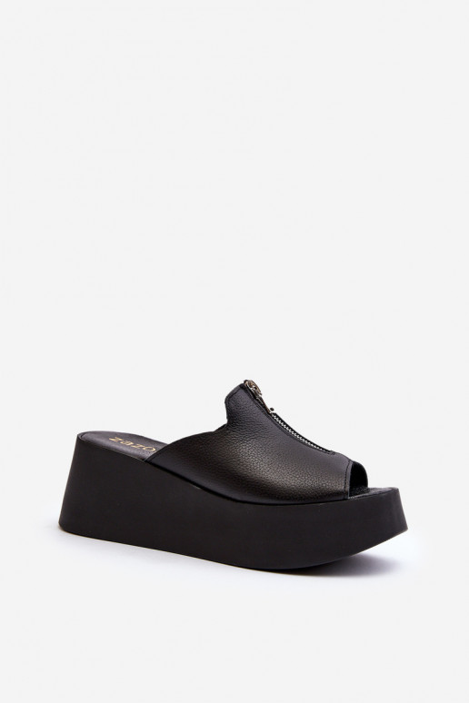 Zazoo 2916 Moteriškas Šlepetės su platforma su užtrauktukais juodos spalvos Zazoo 2916 Moteriškas Šlepetės su platforma su užtrauktukais juodos spalvos