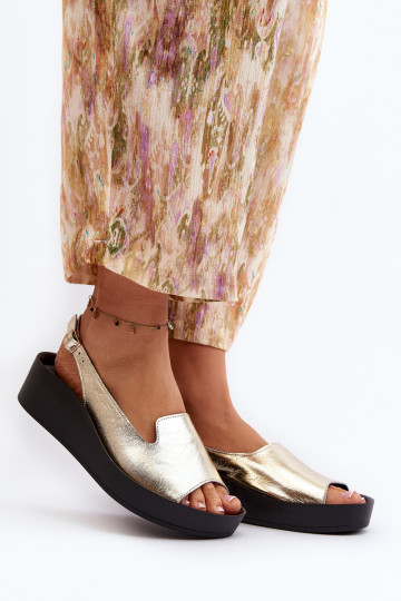 Zazoo 2893 Moteriškos basutės Oda na Storasj PodeszĮie aukso spalvos 2