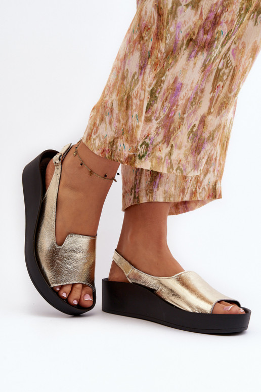 Zazoo 2893 Moteriškos basutės Oda na Storasj PodeszĮie aukso spalvos Zazoo 2893 Moteriškos basutės Oda na Storasj PodeszĮie aukso spalvos