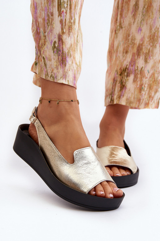 Zazoo 2893 Moteriškos basutės Oda na Storasj PodeszĮie aukso spalvos Zazoo 2893 Moteriškos basutės Oda na Storasj PodeszĮie aukso spalvos