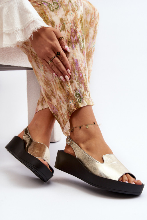 Zazoo 2893 Moteriškos basutės Oda na Storasj PodeszĮie aukso spalvos Zazoo 2893 Moteriškos basutės Oda na Storasj PodeszĮie aukso spalvos