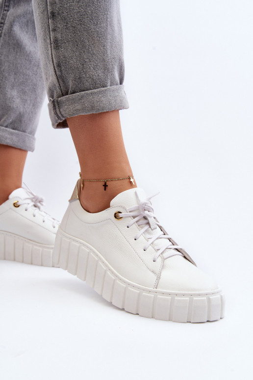 Zazoo 2919 Moteriškas Oda batai Ant storo pado baltos spalvos Zazoo 2919 Moteriškas Oda batai Ant storo pado baltos spalvos