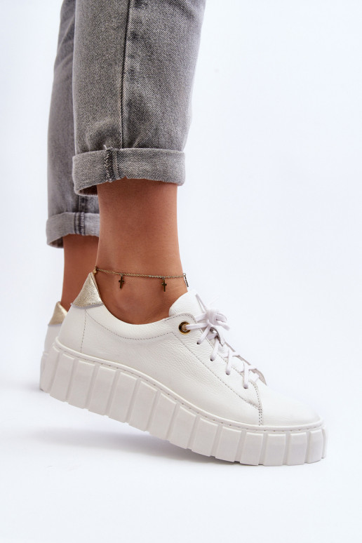 Zazoo 2919 Moteriškas Oda batai Ant storo pado baltos spalvos Zazoo 2919 Moteriškas Oda batai Ant storo pado baltos spalvos