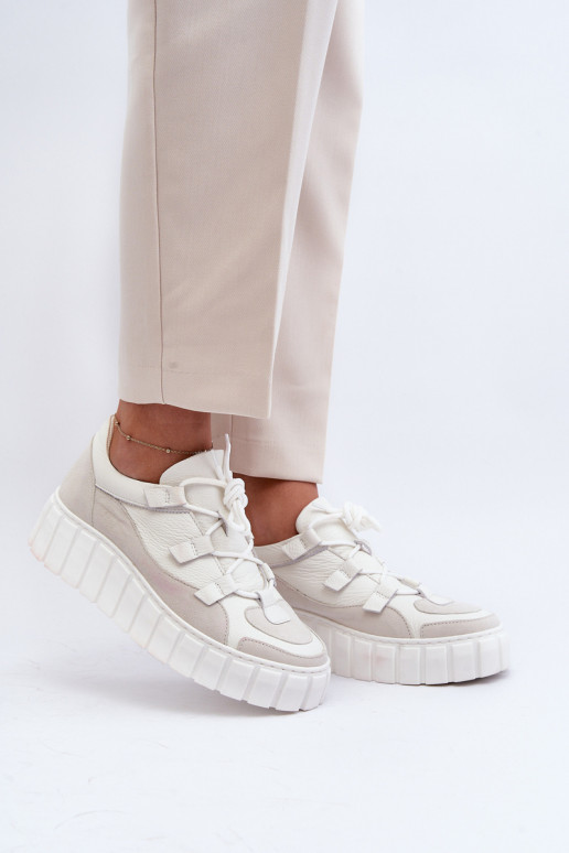 Moteriškas Oda sportiniai bateliai su platforma M01/1 Zazoo dramblio kaulo spalvos Moteriškas Oda sportiniai bateliai su platforma M01/1 Zazoo dramblio kaulo spalvos