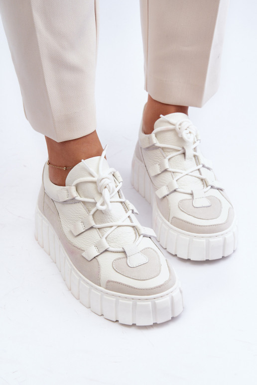 Moteriškas Oda sportiniai bateliai su platforma M01/1 Zazoo dramblio kaulo spalvos Moteriškas Oda sportiniai bateliai su platforma M01/1 Zazoo dramblio kaulo spalvos