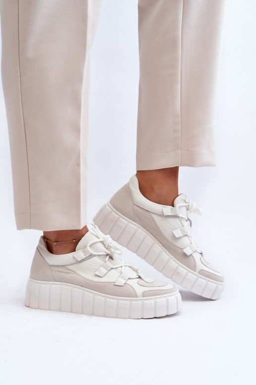 Moteriškas Oda sportiniai bateliai su platforma M01/1 Zazoo dramblio kaulo spalvos Moteriškas Oda sportiniai bateliai su platforma M01/1 Zazoo dramblio kaulo spalvos