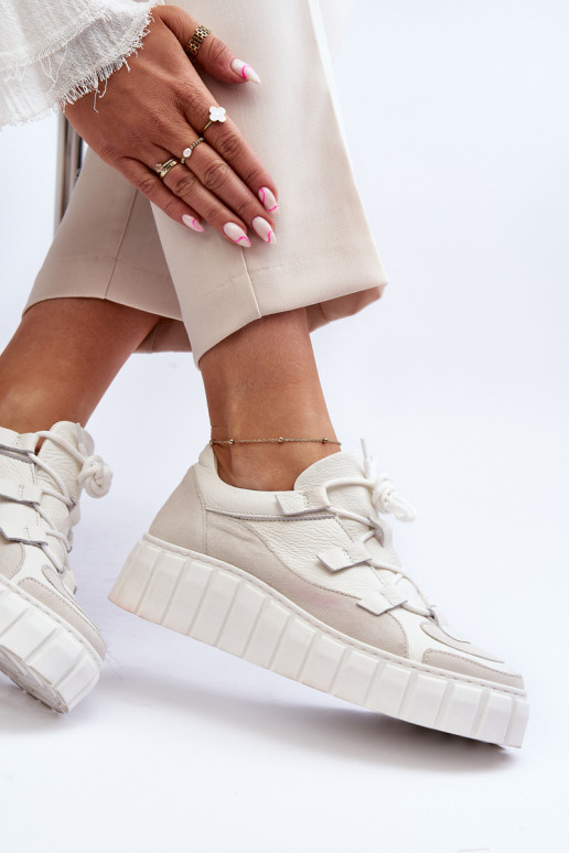 Moteriškas Oda sportiniai bateliai su platforma M01/1 Zazoo dramblio kaulo spalvos Moteriškas Oda sportiniai bateliai su platforma M01/1 Zazoo dramblio kaulo spalvos