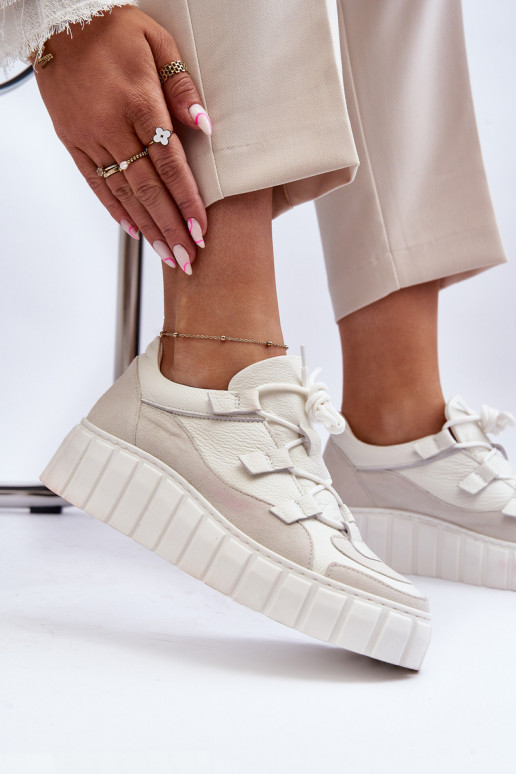 Moteriškas Oda sportiniai bateliai su platforma M01/1 Zazoo dramblio kaulo spalvos Moteriškas Oda sportiniai bateliai su platforma M01/1 Zazoo dramblio kaulo spalvos