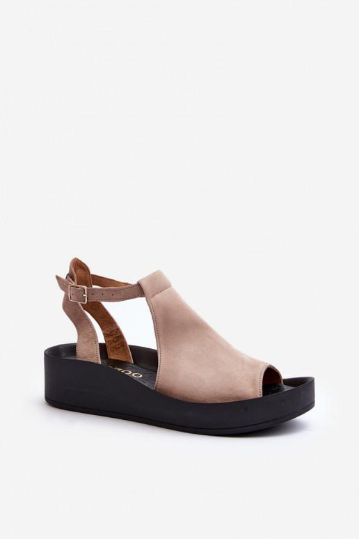 Zazoo 2914 Moteriškos zomšinės basutės smėlio spalvos Zazoo 2914 Moteriškos zomšinės basutės smėlio spalvos