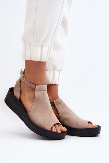 Zazoo 2914 Moteriškos zomšinės basutės smėlio spalvos 2