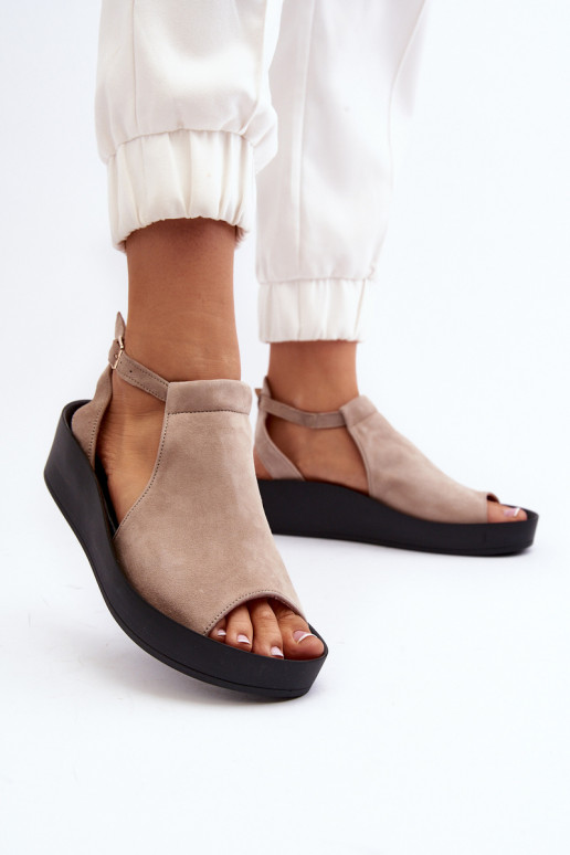 Zazoo 2914 Moteriškos zomšinės basutės smėlio spalvos Zazoo 2914 Moteriškos zomšinės basutės smėlio spalvos