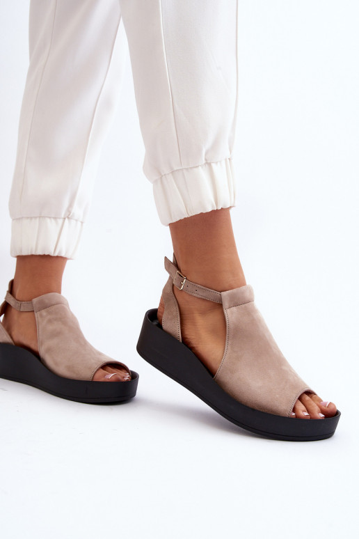 Zazoo 2914 Moteriškos zomšinės basutės smėlio spalvos Zazoo 2914 Moteriškos zomšinės basutės smėlio spalvos