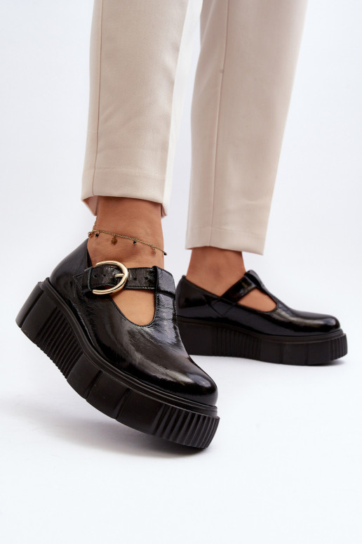 Zazoo 20102 Tai turidingi su lako efektu batai su platforma juodos spalvos Zazoo 20102 Tai turidingi su lako efektu batai su platforma juodos spalvos