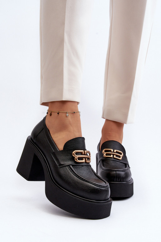 Zazoo 20170 batai Oda Moteriškas su kulniukais juodos spalvos Zazoo 20170 batai Oda Moteriškas su kulniukais juodos spalvos