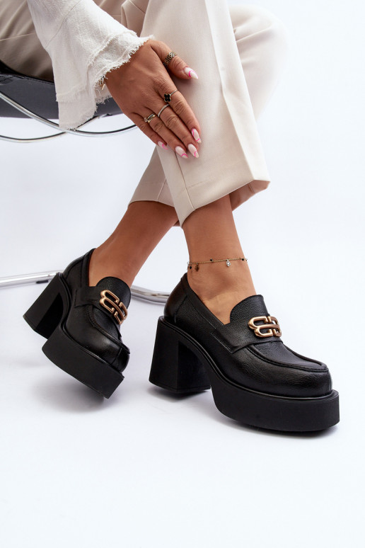 Zazoo 20170 batai Oda Moteriškas su kulniukais juodos spalvos Zazoo 20170 batai Oda Moteriškas su kulniukais juodos spalvos