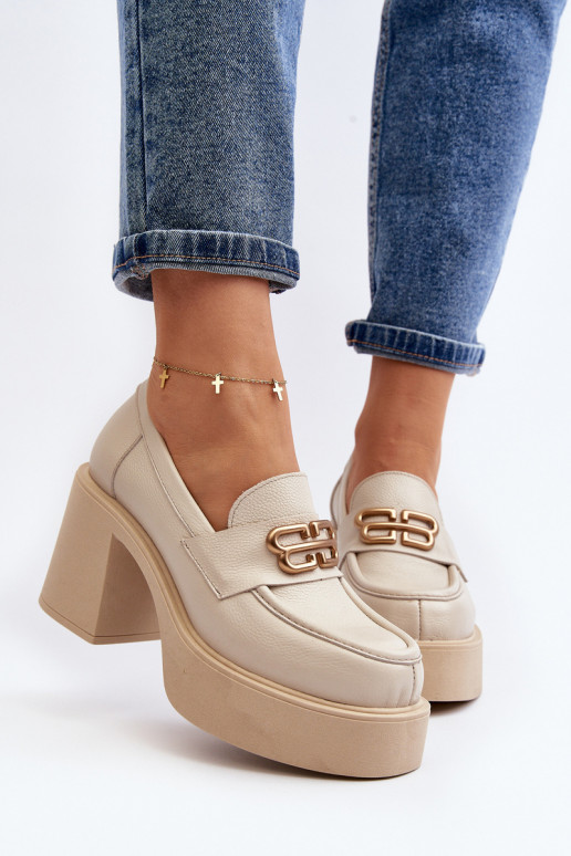 Zazoo 20170 batai Oda Moteriškas su kulniukais dramblio kaulo spalvos