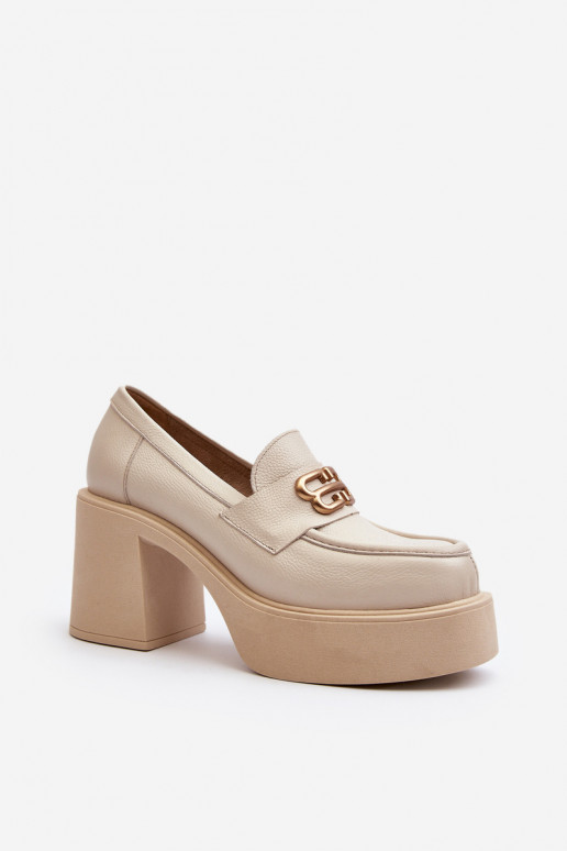 Zazoo 20170 batai Oda Moteriškas su kulniukais dramblio kaulo spalvos