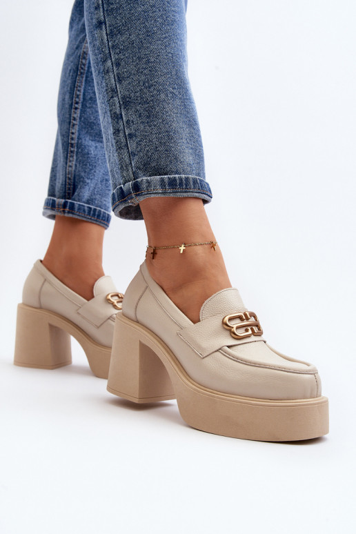 Zazoo 20170 batai Oda Moteriškas su kulniukais dramblio kaulo spalvos