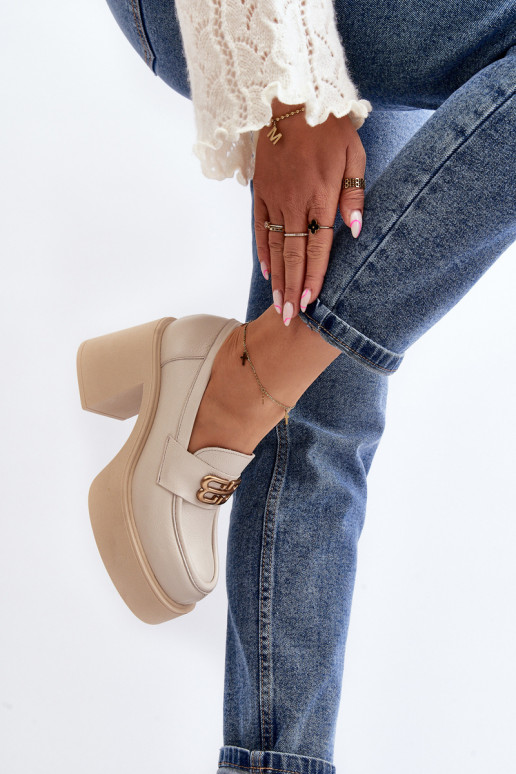 Zazoo 20170 batai Oda Moteriškas su kulniukais dramblio kaulo spalvos